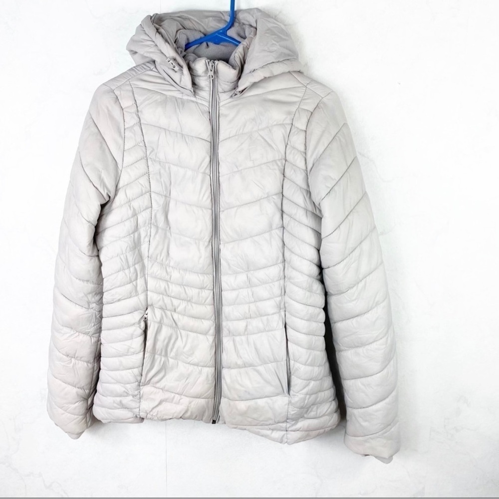 Xersion Women's Soft Gray Quilted Puffer Coat